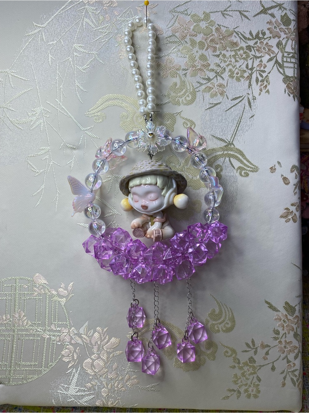 Handmade Purple Crystal Fairy Hanging Ornament